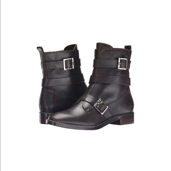 Ivanka Trump Women's Coris Moto Combat Mid Calf Boots - Picture 6 of 13